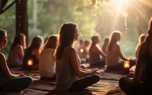 foto de pessoas meditando